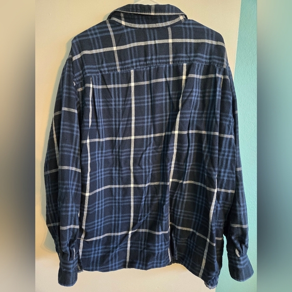 David Taylor Blue/White Plaid Flannel Size Large - Picture 2 of 3